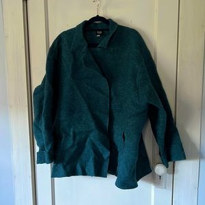 Eileen Fisher 100% Wool Jacket, Blue, 3X